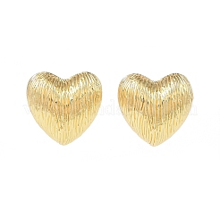 Orecchini a bottone a cuore in ottone&nbsp;EJEW-F389-22G