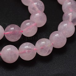 Madagascar naturel rose perles de quartz brins&nbsp;G-K285-33-8mm-02