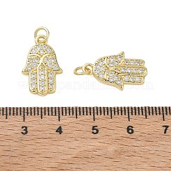 Pendentifs religieux en laiton sertis de micro-pavés de zircone cubique transparente&nbsp;KK-T085-12G