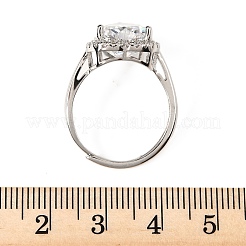 Verstellbare Manschettenringe aus Sterlingsilber mit Mikropavé und Zirkonia für Damen&nbsp;RJEW-F183-01A-01