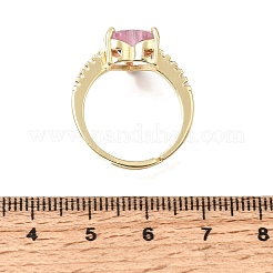 Bagues manchette ouvertes en laiton pavé de zirconiums cubiques&nbsp;CU-CBA5C10-20G