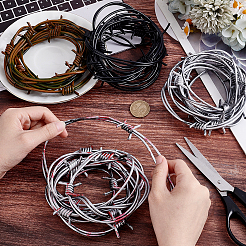 4 guirlande de fil barbelé artificiel en plastique avec fer à l'intérieur&nbsp;KY-GA0001-40