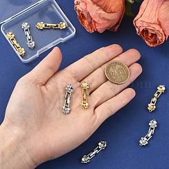 8 pièces 2 couleurs laiton micro pavé clair zircone cubique fermoirs rabattables&nbsp;KK-CJ0005-92