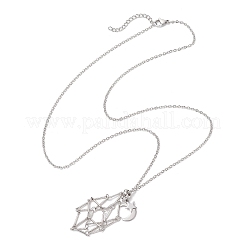 Collana con catena a cavo con ciondolo a forma di stella e luna&nbsp;NJEW-JN05281-02