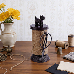 Soporte de cuerda con forma de perro de hierro fundido vintage para exhibir decoraciones&nbsp;AJEW-WH0643-182