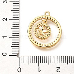Messing Mikro ebnen Zirkonia Anhänger&nbsp;KK-G519-05G-06