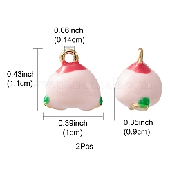 2 Uds. Encantos de esmalte de latón&nbsp;KK-YW0001-91