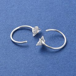 999 finos pendientes de plata con micro pavé de circonitas cúbicas transparentes&nbsp;EJEW-P296-28D-S