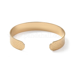 Brazaletes de acero inoxidable 304 martillados con revestimiento iónico (IP) para mujer&nbsp;BJEW-Z078-11G