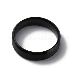 Anillos de dedo de banda ancha de acero inoxidable 304 con revestimiento al vacío de PVD&nbsp;RJEW-WH0009-14E-EB