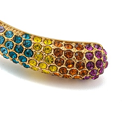 Tropfenförmiges Armreif aus Edelstahl 304 mit buntem Strass&nbsp;BJEW-B076-05G-01