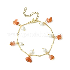 Set di 4 set di 4 braccialetti con ciondoli di pietre preziose miste naturali in stile 7-1/2 e perle di conchiglia per donna&nbsp;BJEW-TA00359