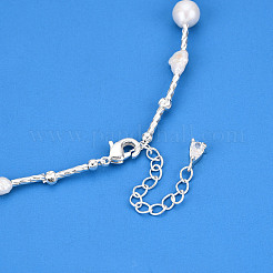 Messingarmbänder mit Naturperlen für Frauen&nbsp;BJEW-T022-08S