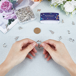 96 pièces 12 styles pendentifs chaton en alliage de style tibétain&nbsp;FIND-SC0007-17
