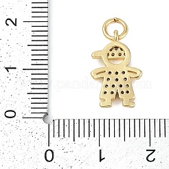 Porte micro ouvrent pendentifs zircone cubique en laiton de placage&nbsp;KK-H509-36G