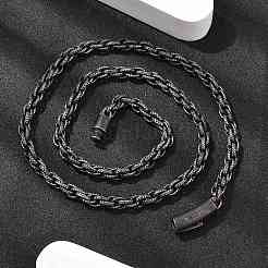 Collane con catena in corda di acciaio inossidabile 304 per donne e uomini&nbsp;NJEW-A033-03H-AS