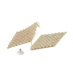Boucles d'oreilles en laiton avec zircone cubique de micro pave&nbsp;EJEW-B046-14G