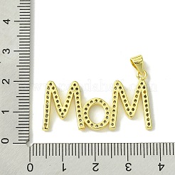 Pendentifs en laiton plaqué or véritable 18k pour la fête des mères&nbsp;KK-H472-06C-G01