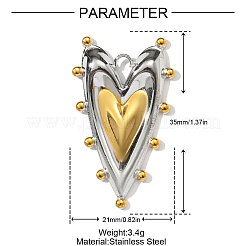 Anhänger aus Edelstahl 304&nbsp;STAS-OY002-75G