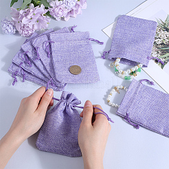 Sacs en polyester imitation toile de jute sacs à cordon&nbsp;ABAG-BBC0001-02B-03
