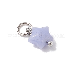10 stücke 5 arten natürliche weiße jade & rose quarz & lepidolite & aventurin & synthetische blaue spitze achat stern charme&nbsp;PALLOY-JF04533