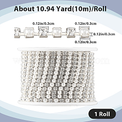 Chaînes de coupe en perles et strass en plastique&nbsp;CH-WH0013-01B-S