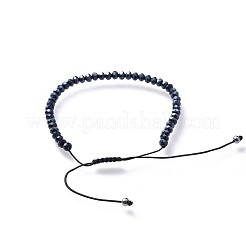 Bracelets de perles tressées en verre électrolytique réglable&nbsp;BJEW-JB04588-07