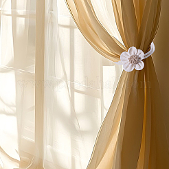 4 Stück Vorhang-Raffhalter aus Leinen und ABS-Kunststoff mit Blumenmuster in 2 Farben&nbsp;AJEW-GL0002-84