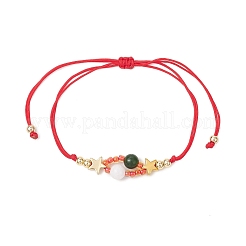 Bracelets tressés en perles de rocaille en verre sur le thème de Noël pour femmes&nbsp;BJEW-MZ00189-02