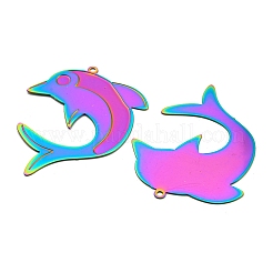 Pendentifs en acier inoxydable 304 avec ornements métalliques gravés et placage ionique (IP)&nbsp;STAS-G328-05E-RC
