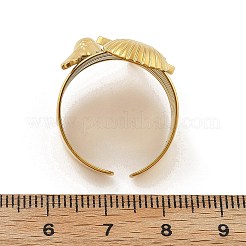Seestern Muschel 304 Edelstahl offene Manschettenringe&nbsp;RJEW-R014-03G-06