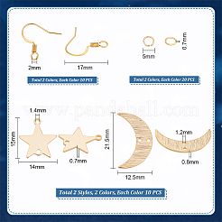 Kit fai da te per realizzare orecchini pendenti a forma di luna e stella&nbsp;DIY-UN0004-31