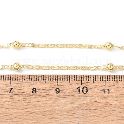 Halsketten aus ovalen Gliederketten mit runden Messingkugeln (1.5 mm)&nbsp;NJEW-H086-02G