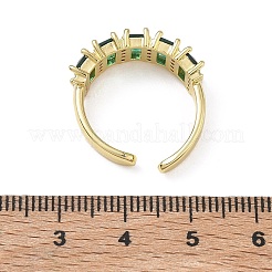 Bagues ouvertes en laiton avec micro pavé de zircones cubiques pour femmes&nbsp;RJEW-L343-16G-03