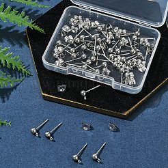 40 Stück Ohrstecker-BeZubehör aus 304 Edelstahl mit Kugelkopf&nbsp;STAS-FS0001-76P