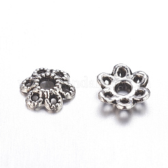 6 in lega di stile tibetano protezioni del branello fiore cava -petal&nbsp;TIBE-S221-AS-NR