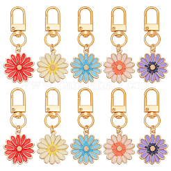10 colgante de aleación de esmalte con margaritas de 5 estilos para decoración.&nbsp;HJEW-PH02102
