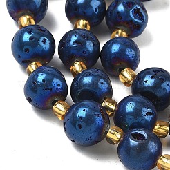 Hebras de cuentas de cristal de geoda druzy electrochapadas&nbsp;G-G459-02