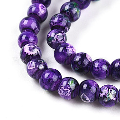 Chapelet de perles en verre baking paint&nbsp;DGLA-N003-4mm-A07