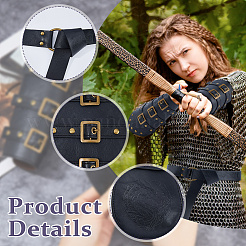 Mittelalterliche Vintage-Gürteltasche aus Kunstleder & Armschienen & Gürtel-Sets für Renaissance-Cosplay-Accessoires&nbsp;AJEW-WH0077-081A