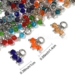 48 Stück 12 Farben imitieren österreichischen Kristall Doppelkegel Glas Anhänger&nbsp;PALLOY-YW00070