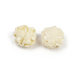 Perles sculptées en corail synthétique teint&nbsp;CORA-D035-01B