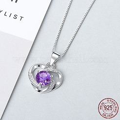Anlaufschutz rhodinierte 925 Sterling Silber Anhänger&nbsp;ZIRC-BB50406-C