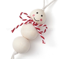 Adornos colgantes de cuentas de madera navideñas&nbsp;HJEW-TA00291