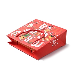 Weihnachts-Geschenktüten aus Papier mit Weihnachtsmann-Aufdruck und Nylonkordelgriff&nbsp;CARB-K003-01C-02