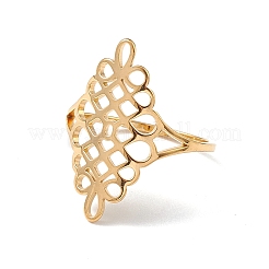 Anello da dito in acciaio inossidabile 304 con nodo cinese cavo per donna&nbsp;LS-RJEW-E073-09G