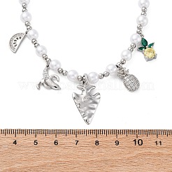 Halsketten aus Messing mit Mikropflaster und klaren Zirkonia&nbsp;NJEW-Z059-05P