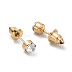 Set di orecchini a bottone con anello e triangolo e tondo e cuore con strass di cristallo&nbsp;EJEW-D277-05G