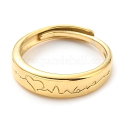 Anello regolabile in acciaio inossidabile 304 con battito cardiaco per donna&nbsp;RJEW-C016-25G