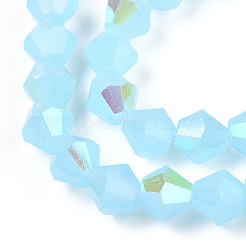 Abalorios de vidrio imitación de jade electroplate hebras&nbsp;EGLA-A039-J6mm-L03